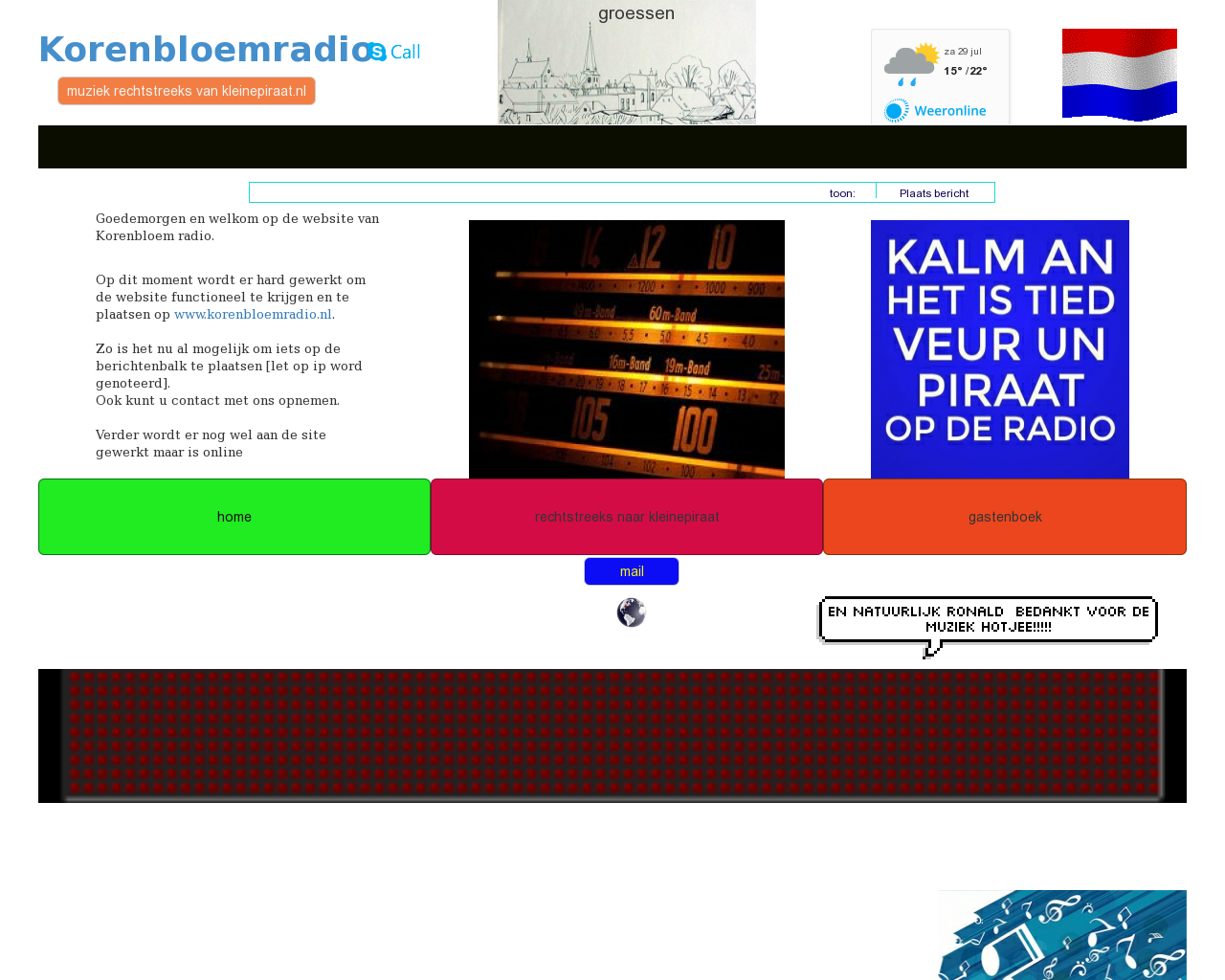 Beeldplaats korenbloemradio.nl in 1280x1024
